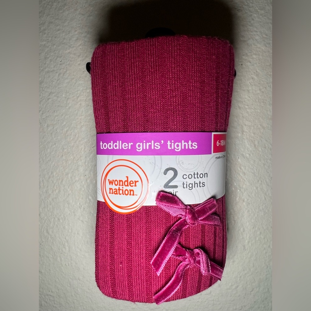 Wonder Nation Fuchsia Toddler Girls' Tights